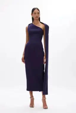 Rachel Gilbert Clara Midi Dress Dark Indigo Size 2 / AU 10