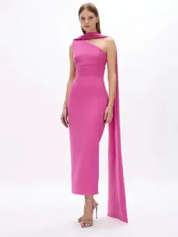 Rachel Gilbert Clara Midi Dress Hot Pink Size AU 6 for rent on The Volte - image 2
