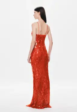 MISHA Sapphire Sequin Maxi Dress Red Size 8/S for rent on The Volte - image 1