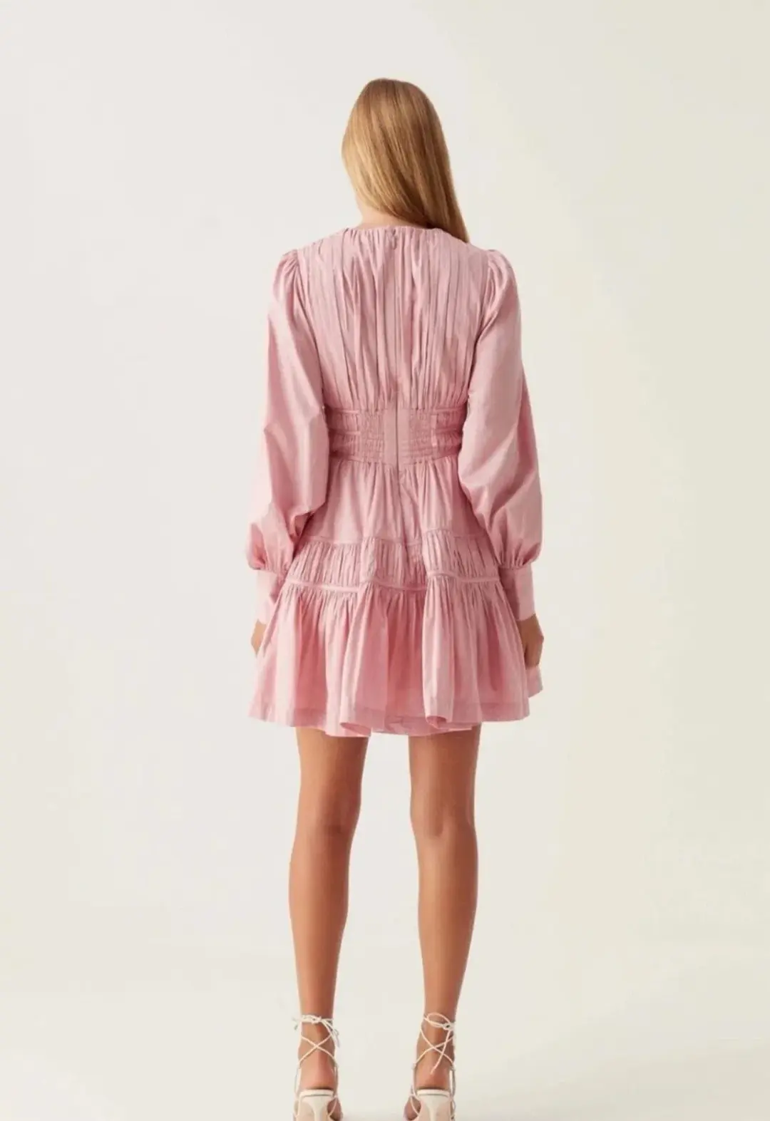 Aje Fallingwater Mini Dress Pink Size 12 for rent on The Volte - main image