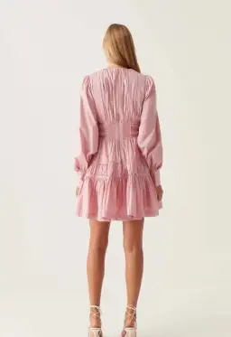 Aje Fallingwater Mini Dress Pink Size 12 for rent on The Volte - image 4
