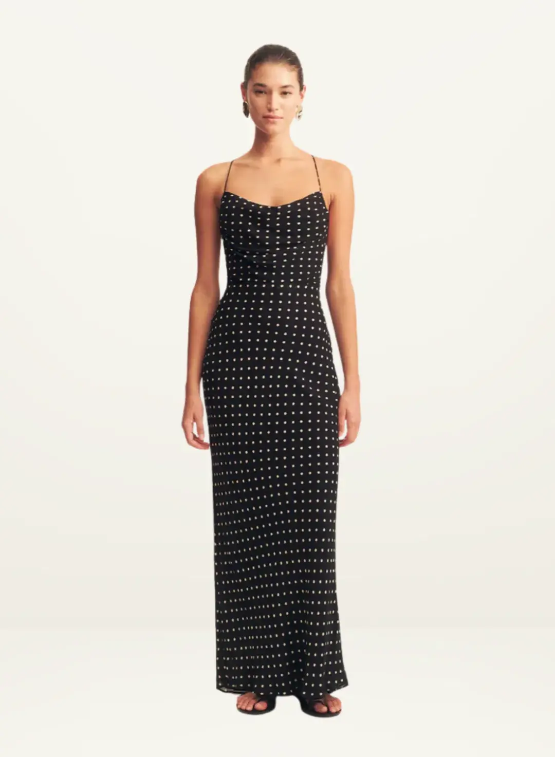 Shona Joy Houston Lace Back Maxi Dress Black Size 10 for rent on The Volte - main image