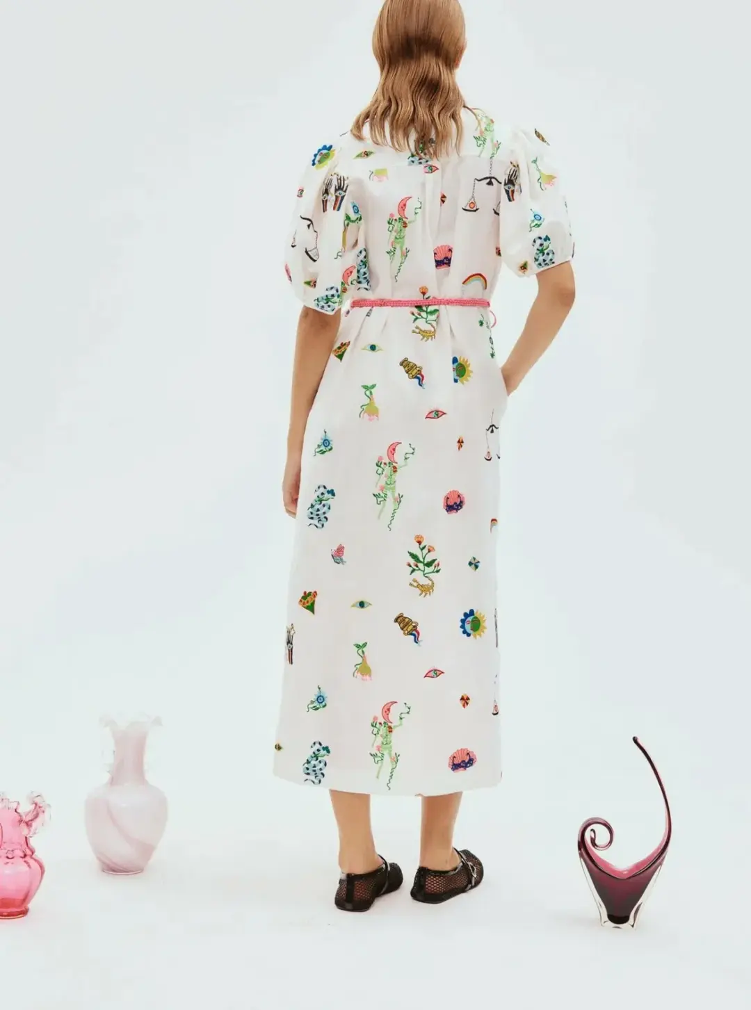 Alemais Atticus Embroidered Shirtdress White/Print Size 10 for rent on The Volte - main image