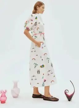 Alemais Atticus Embroidered Shirtdress White/Print Size 10 for rent on The Volte - image 4