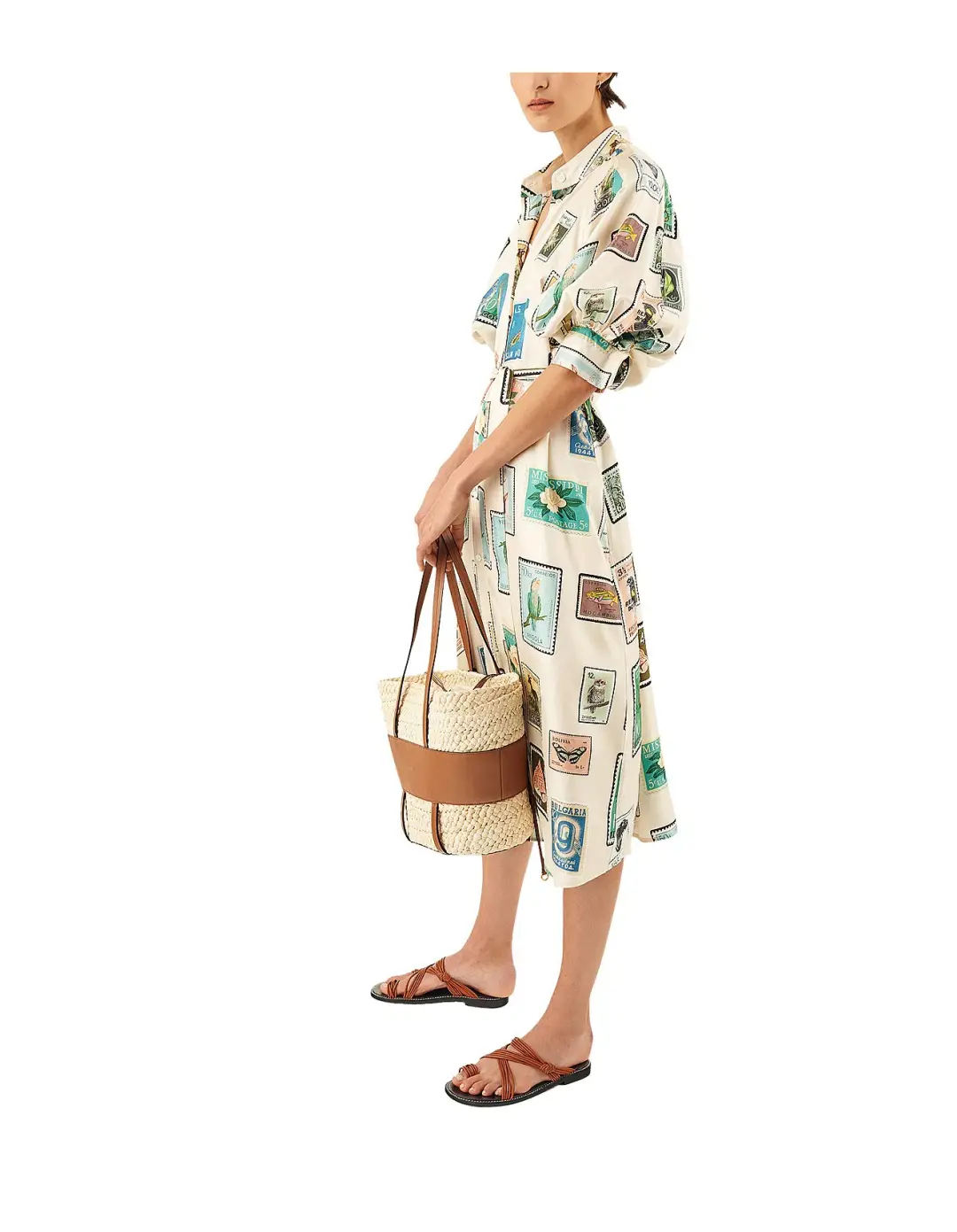 Oroton Stamp Print Dress Midi Size AU 10 for rent on The Volte - main image