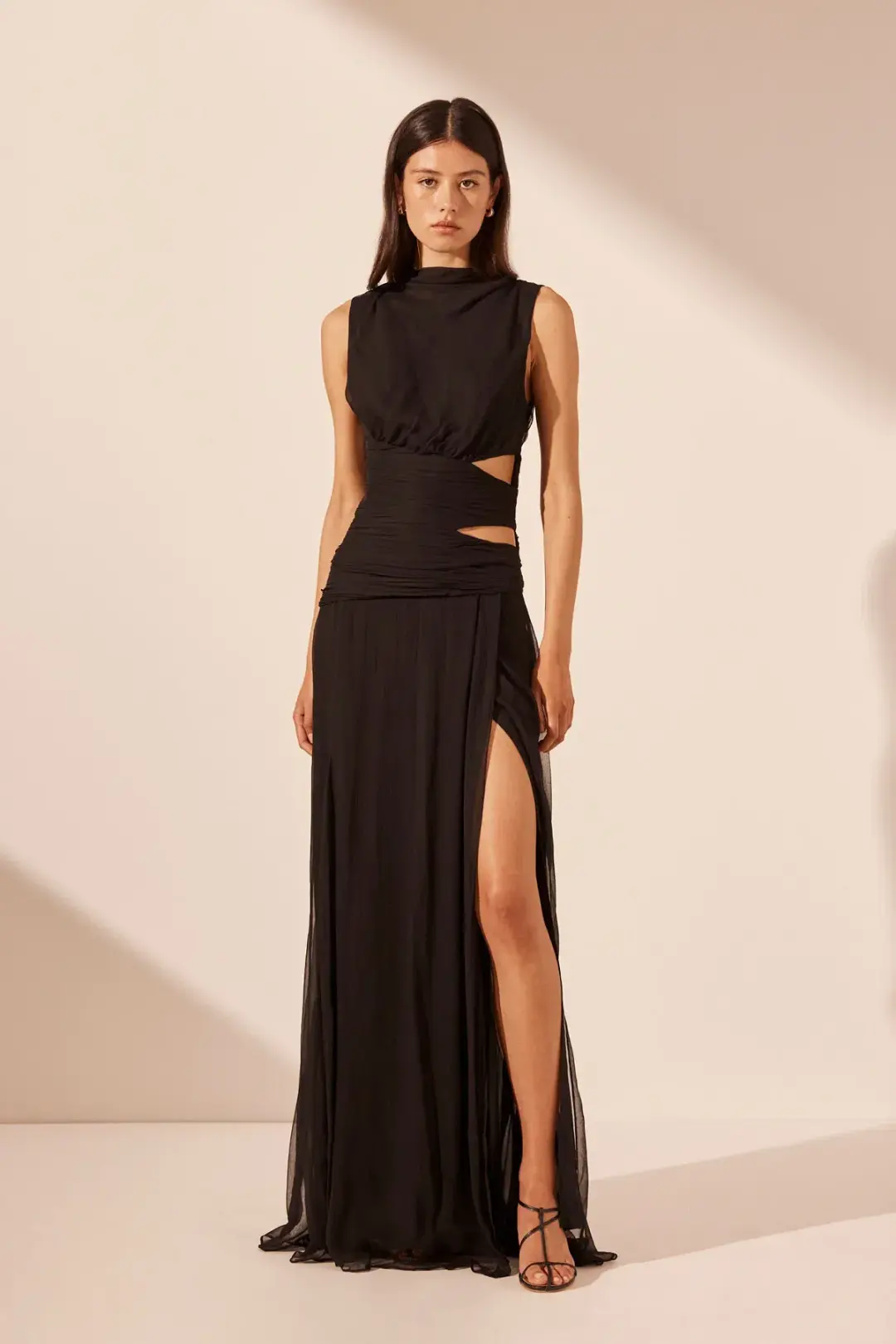 Shona Joy Claude Cut Out Dress black size 10 for rent on The Volte - main image