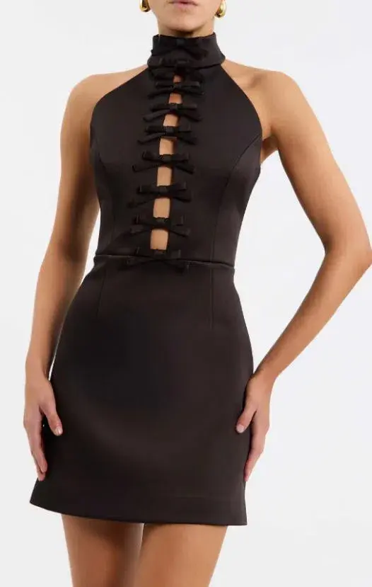 Rebecca Vallance Saskia Bow Mini Chocolate Size AU 6 for rent on The Volte - main image