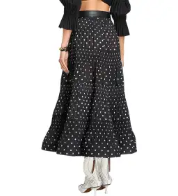 Zimmermann Tiered Plissé Voile Midi Skirt Polka Dot Size 0 AU 8 for rent on The Volte - image 3