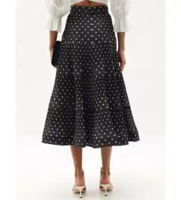 Zimmermann Tiered Plissé Voile Midi Skirt Polka Dot Size 0 AU 8 for rent on The Volte - image 4