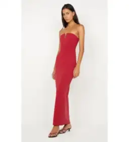 Bec & Bridge Rafi Strapless Maxi Dress in Cherry Size AU 8