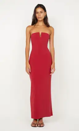 Bec & Bridge Rafi Strapless Maxi Dress in Cherry Size AU 10