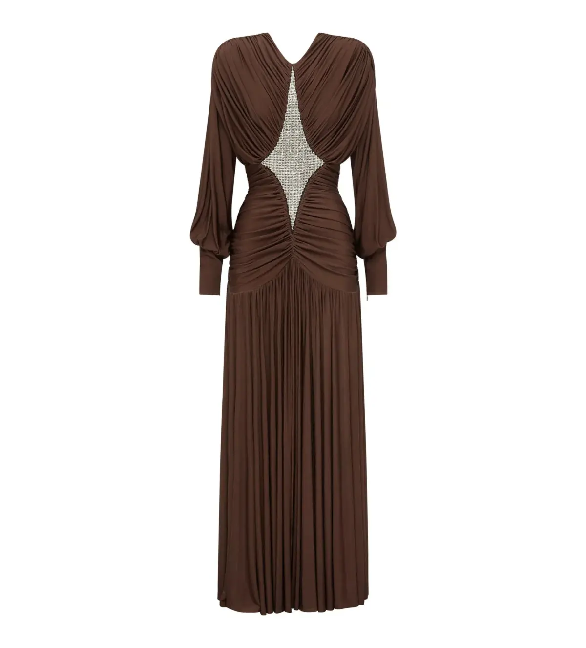 Alemais Silvio Ruched Midi Dress Brown Size AU 8 - Image 6