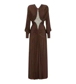 Alemais Silvio Ruched Midi Dress Brown Size AU 8 for rent on The Volte - image 6
