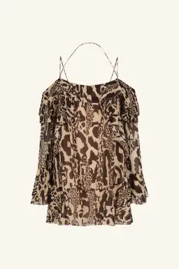 Shona Joy Goldie Tiered Mini Dress in Animal Effect Size XL / 14 for rent on The Volte - image 4