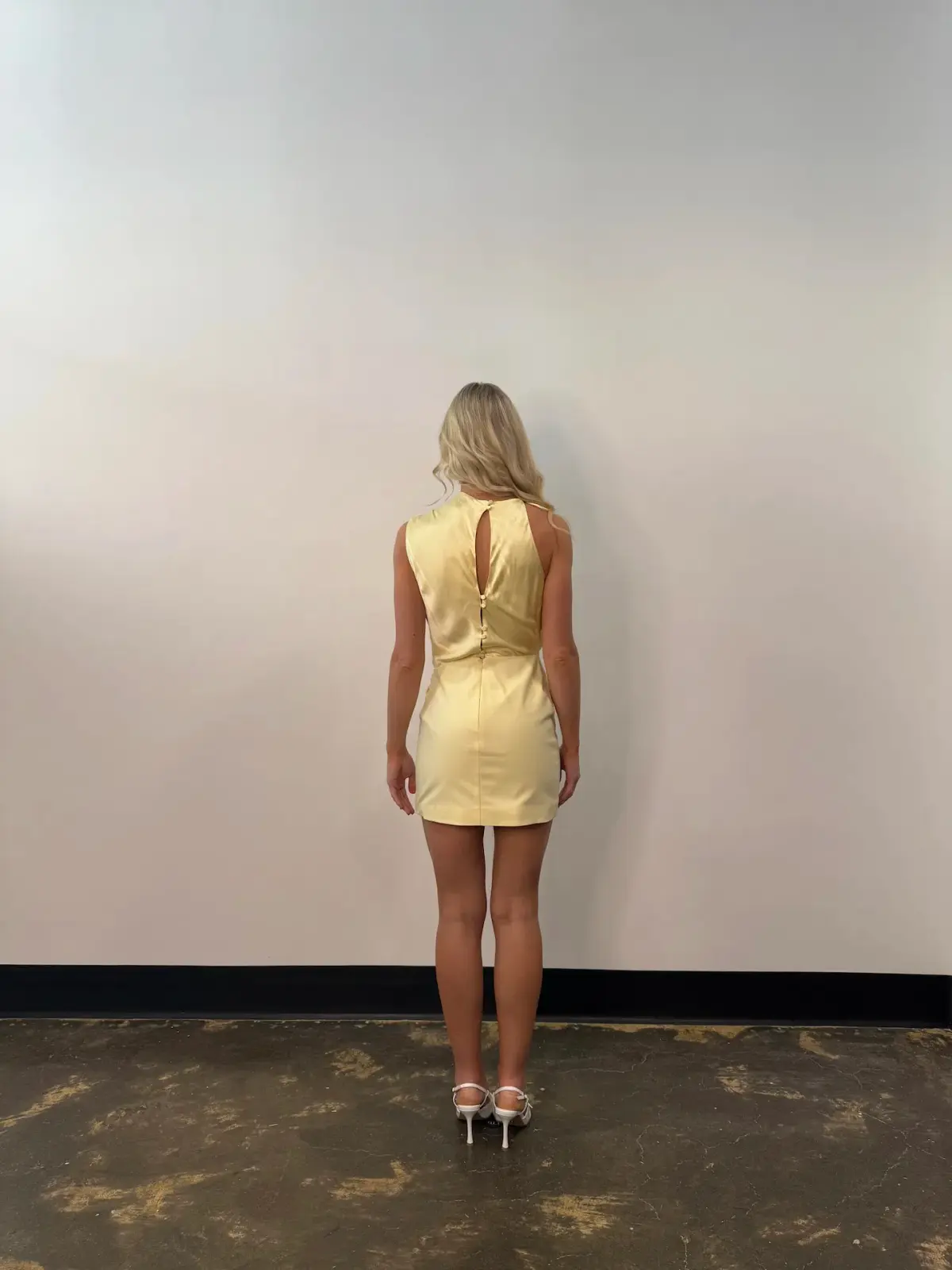 Shona Joy Dillon Cowl Mini Dress Yellow Sorbet Size 6 - Image 5