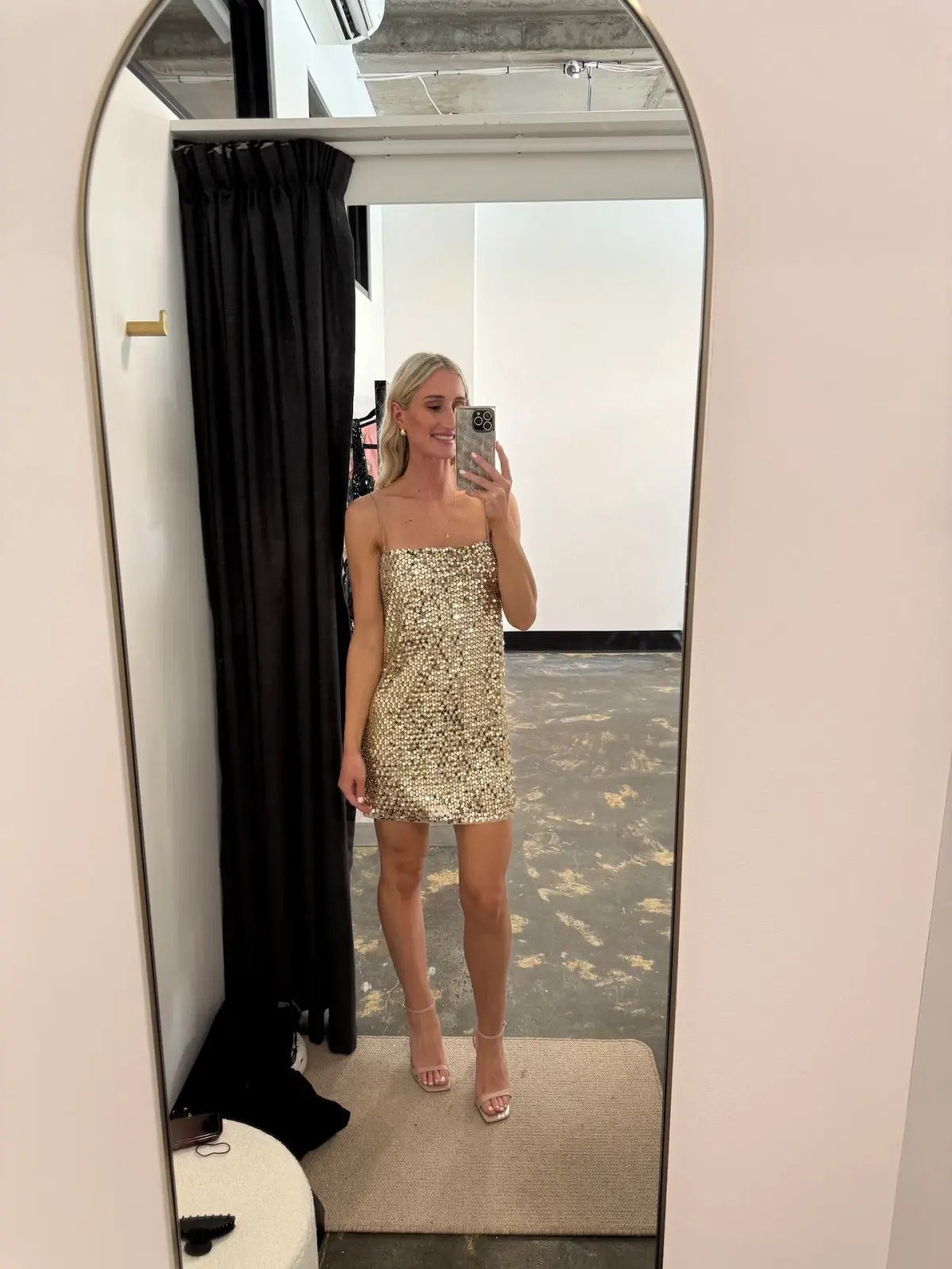 Shona Joy Bria Mini Dress in Gold Size AU 6 - Image 2
