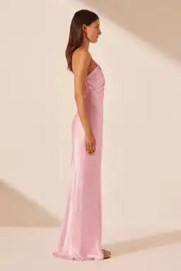 Shona Joy La Lune Asymmetrical Gathered Maxi Dress in Peony Size AU 10 for rent on The Volte - image 3