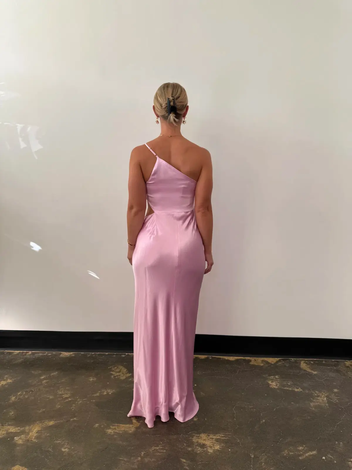 Shona Joy La Lune Asymmetrical Gathered Maxi Dress in Peony Size AU 10 - Image 4