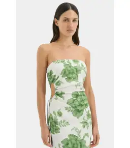 Sir the Label Gardella Strapless Midi Dress Frisa Print Size 1 / AU 8 for rent on The Volte - image 2