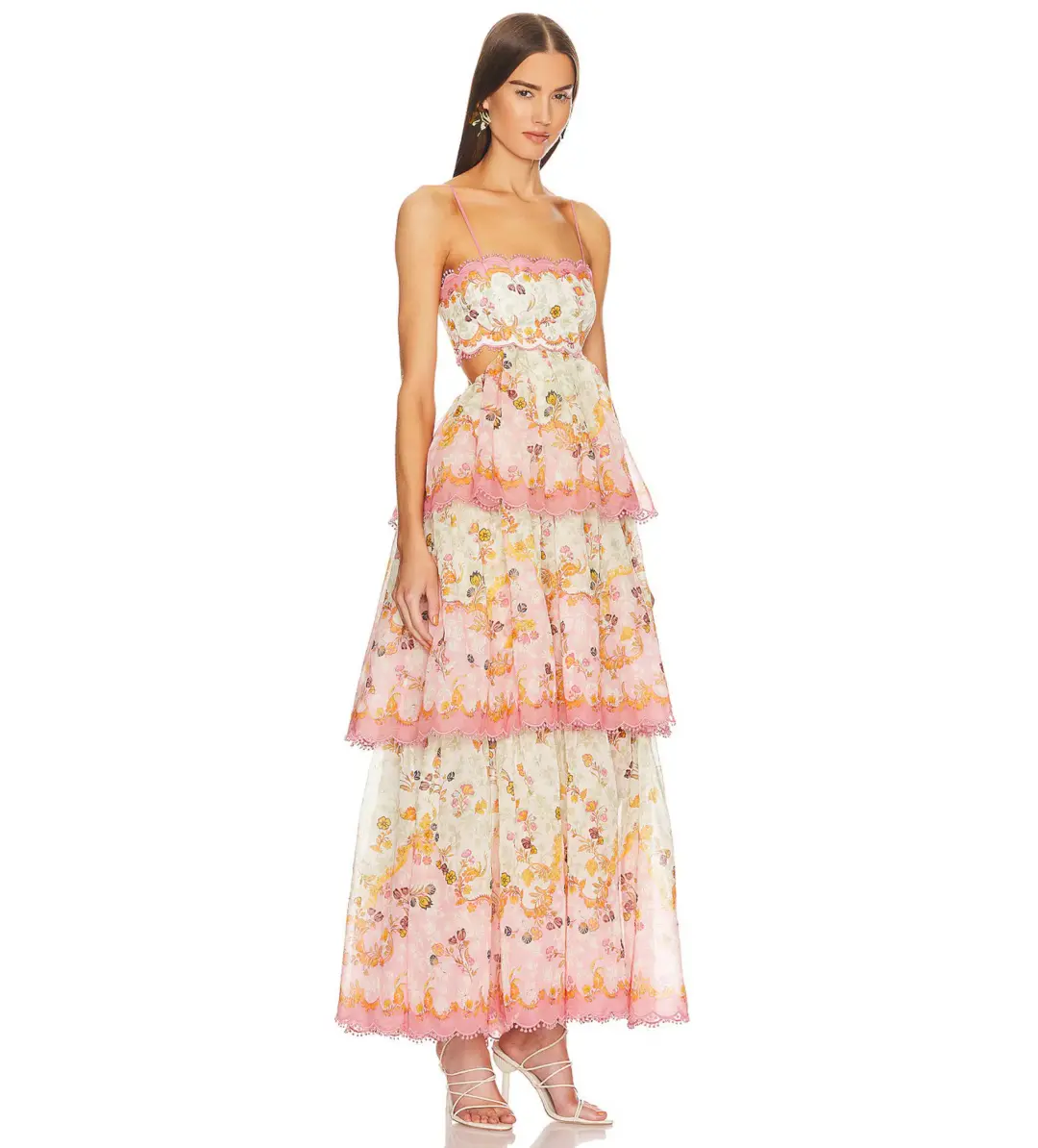 Zimmermann Laurel Frill Midi Dress Floral Size 0 AU 8 for rent on The Volte - main image