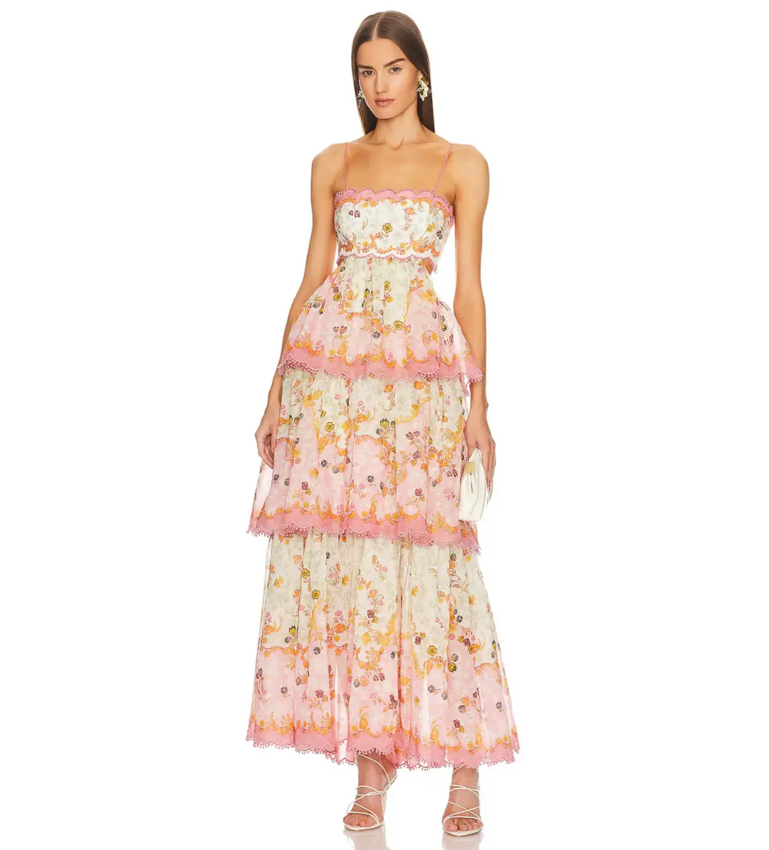 Zimmermann Laurel Frill Midi Dress Floral Size 0 AU 8 for rent on The Volte - main image