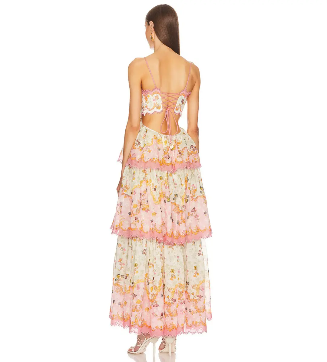 Zimmermann Laurel Frill Midi Dress Floral Size 0 AU 8 for rent on The Volte - main image