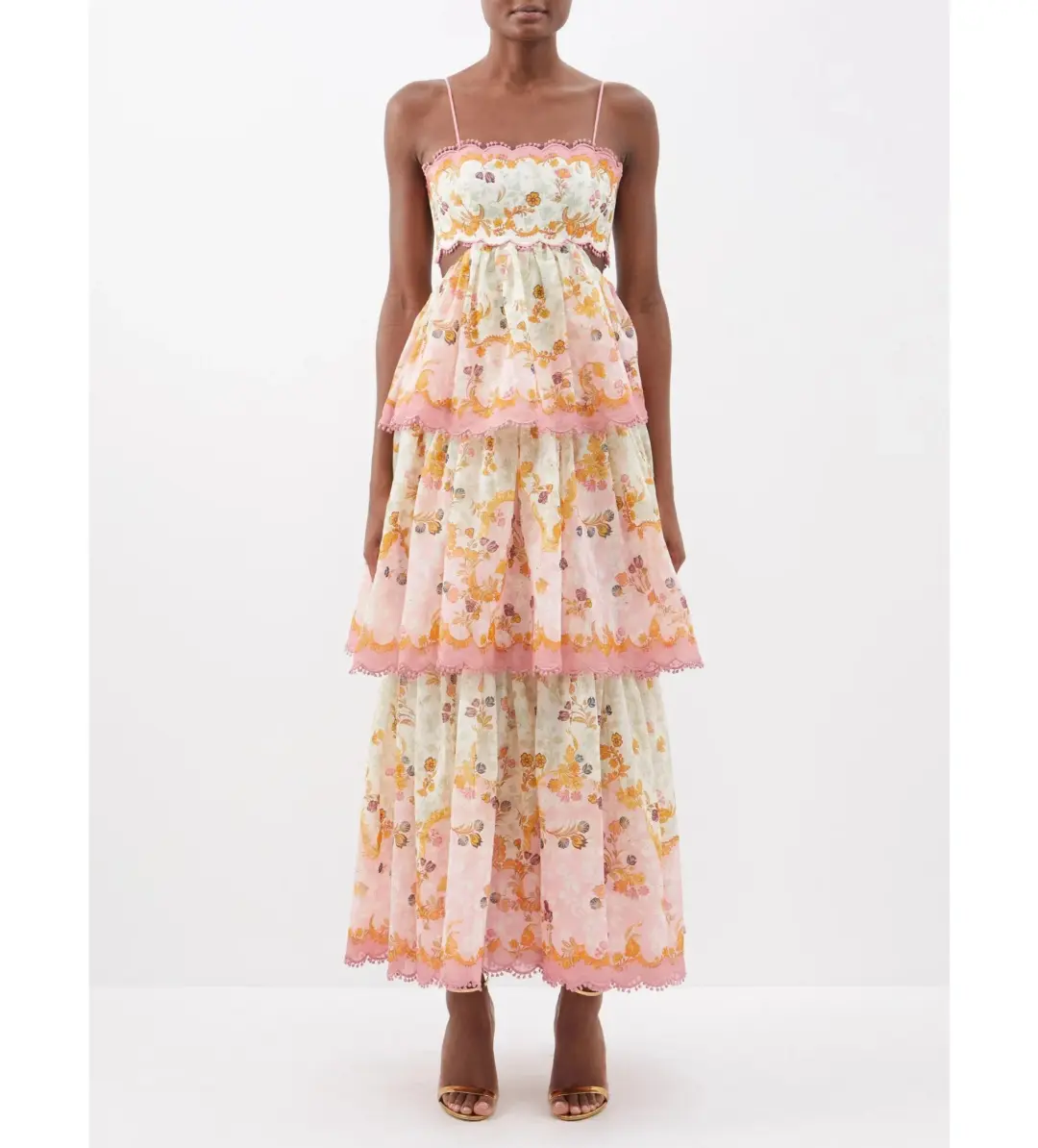 Zimmermann Laurel Frill Midi Dress Floral Size 0 AU 8 for rent on The Volte - main image