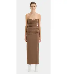 Sir the Label Alba Strapless Gown in Mocha Size AU 8 for rent on The Volte - image 1