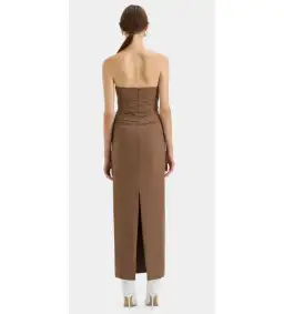 Sir the Label Alba Strapless Gown in Mocha Size AU 8 for rent on The Volte - image 3