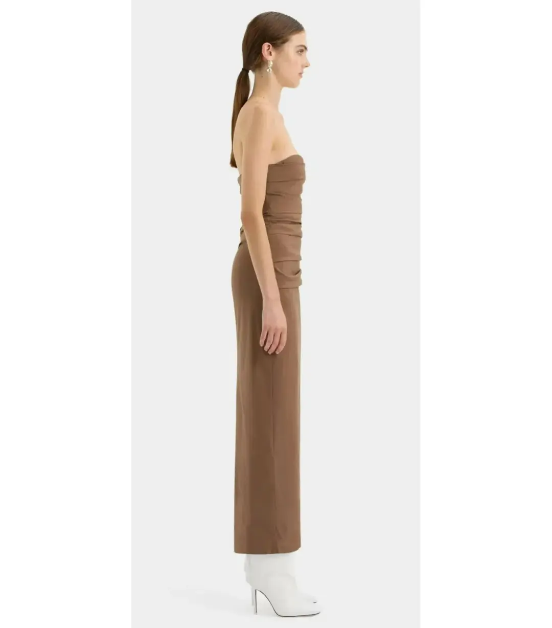 Sir the label Alba Strapless Maxi Gown in Mocha Size AU 10 for rent on The Volte - main image