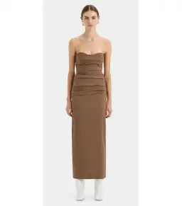 Sir the label Alba Strapless Maxi Gown in Mocha Size AU 10 for rent on The Volte - image 2