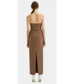 Sir the label Alba Strapless Maxi Gown in Mocha Size AU 10 for rent on The Volte - image 4