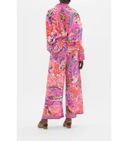 Camilla Viola Vintage Wing Collar Blouse Size XL AU 16 and Tuck Front Pant Size XXL AU 18 Set Multi Print for rent on The Volte - image 6