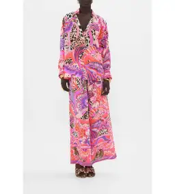 Camilla Viola Vintage Wing Collar Blouse Size XL AU 16 and Tuck Front Pant Size XXL AU 18 Set Multi Print for rent on The Volte - image 2