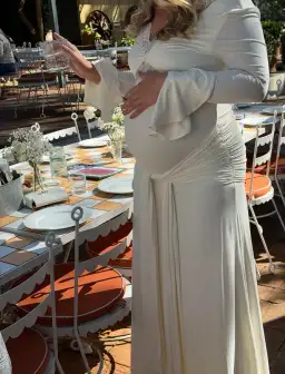 Meshki Electra Slinky Lace Maxi Dress Ivory Size 12 for rent on The Volte - image 6