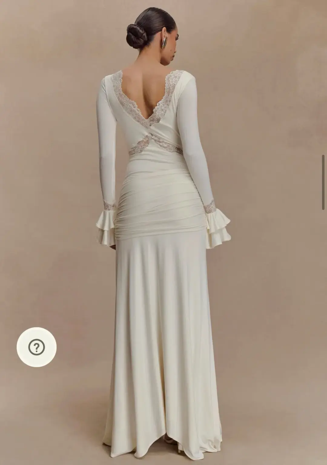 Meshki Electra Slinky Lace Maxi Dress Ivory Size 12 for rent on The Volte - main image