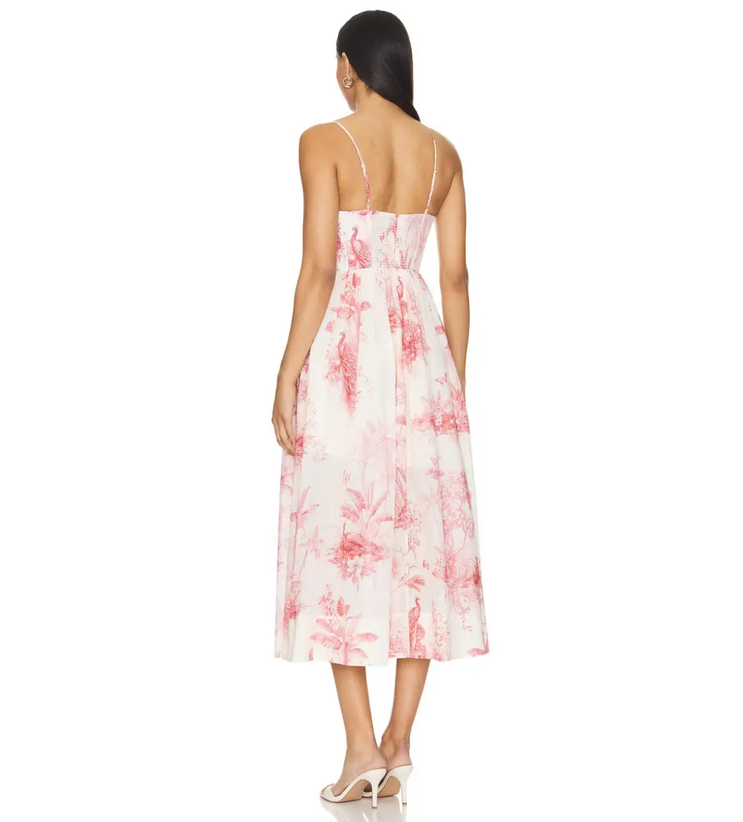 Zimmermann Waverly Corset Midi Dress Pink Palm Size 3 AU 14 for rent on The Volte - main image