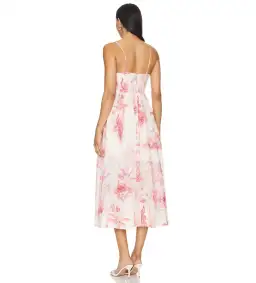 Zimmermann Waverly Corset Midi Dress Pink Palm Size 3 AU 14 for rent on The Volte - image 5