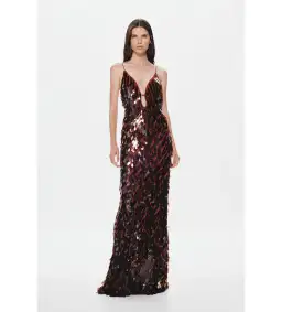 MISHA Sapphire Sequin Maxi Dress Fig Size 10/M for rent on The Volte - image 2