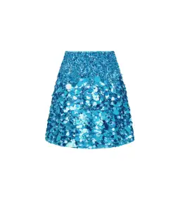 Aje Cherie Sequin Mini Skirt Azure Blue Size 12 for rent on The Volte - image 2