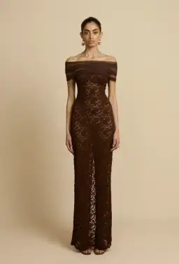 Arcina Ori Milana Dress in Chocolate Lace Size XL/AU14 for rent on The Volte - image 1