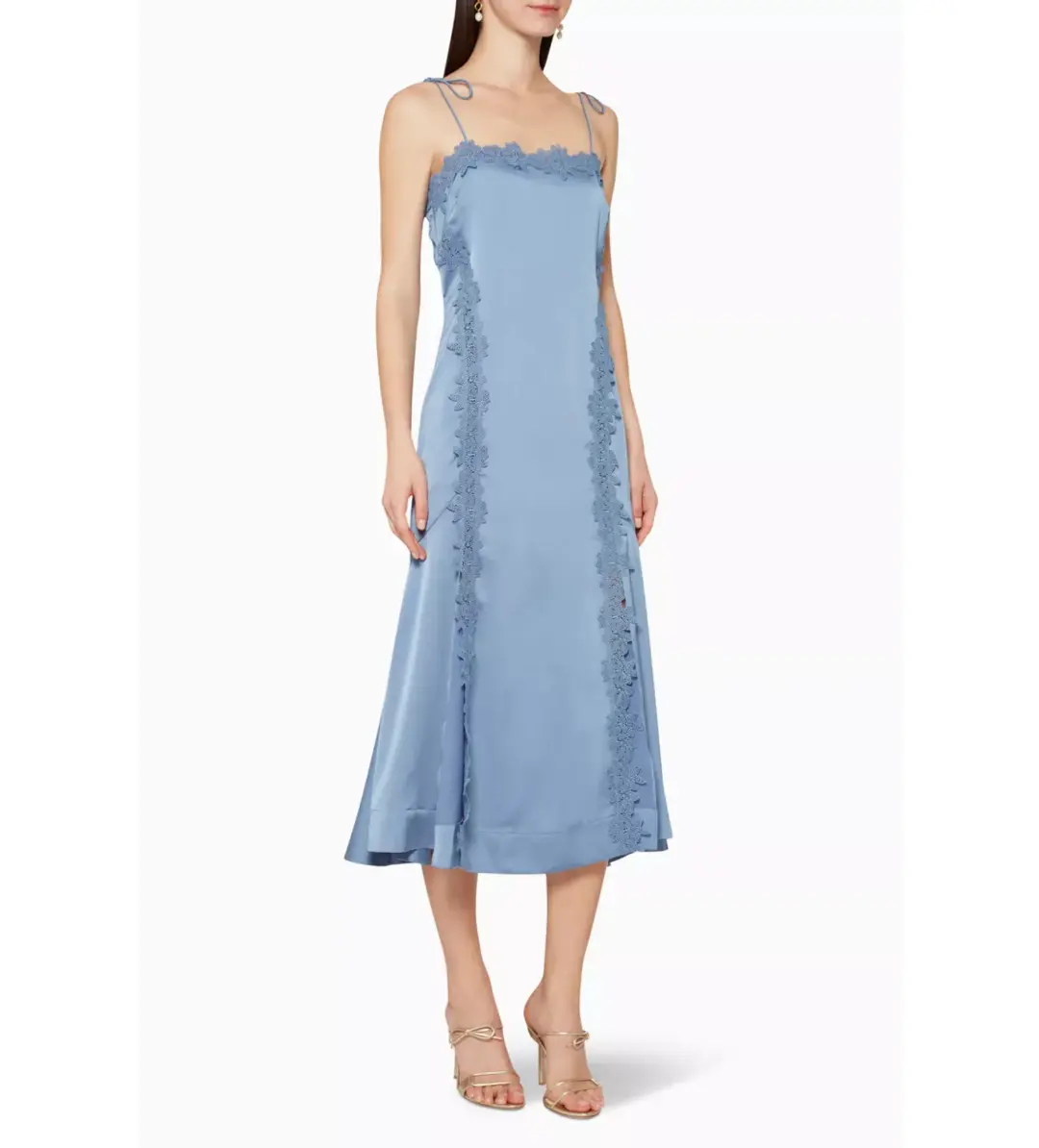 Keepsake The Label Resound Satin Midi Dress Blue Size 6 for rent on The Volte - main image