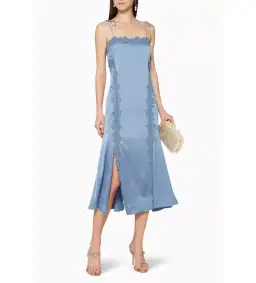 Keepsake The Label Resound Satin Midi Dress Blue Size 6 for rent on The Volte - image 1
