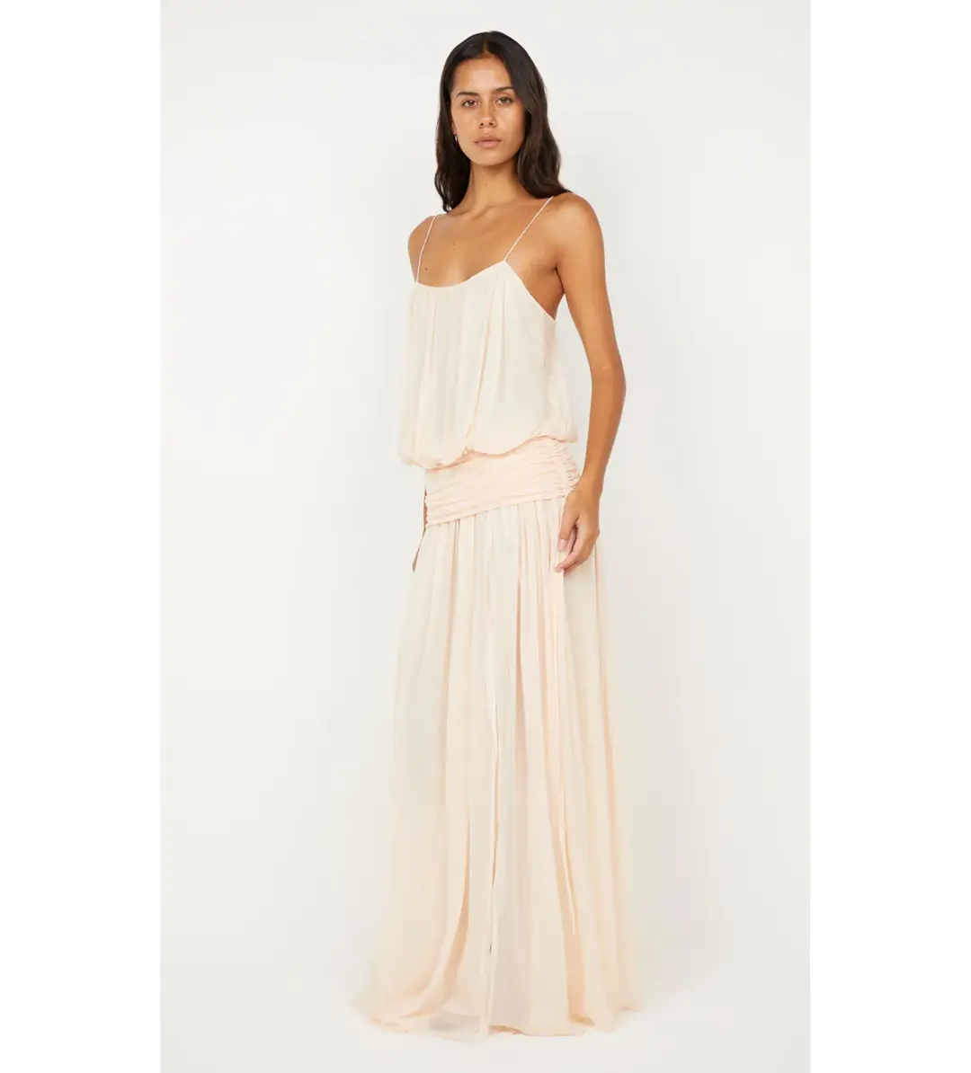 Bec and Bridge Camille Blouson Maxi Dress in Peach Size AU 6 for rent on The Volte - main image