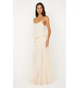 Bec and Bridge Camille Blouson Maxi Dress in Peach Size AU 6 for rent on The Volte - image 2