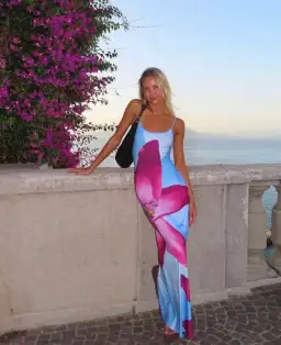 With Harper Lu Slip Dress in Sky Lily Floral Size 6