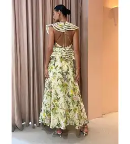 Alemais Eden Flounce Midi Dress Floral Size AU 6 for rent on The Volte - image 3