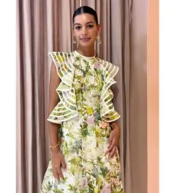 Alemais Eden Flounce Midi Dress Floral Size AU 6 for rent on The Volte - image 2