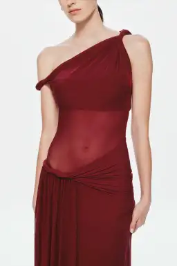 Misha The Sisal Mesh Maxi Dress in Port Size S/AU8 for rent on The Volte - image 3