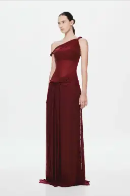Misha The Sisal Mesh Maxi Dress in Port Size S/AU8 for rent on The Volte - image 2
